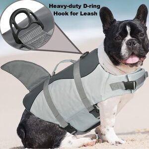 Shark Fin Dog Life Vest Grey Size M (15-22lbs)